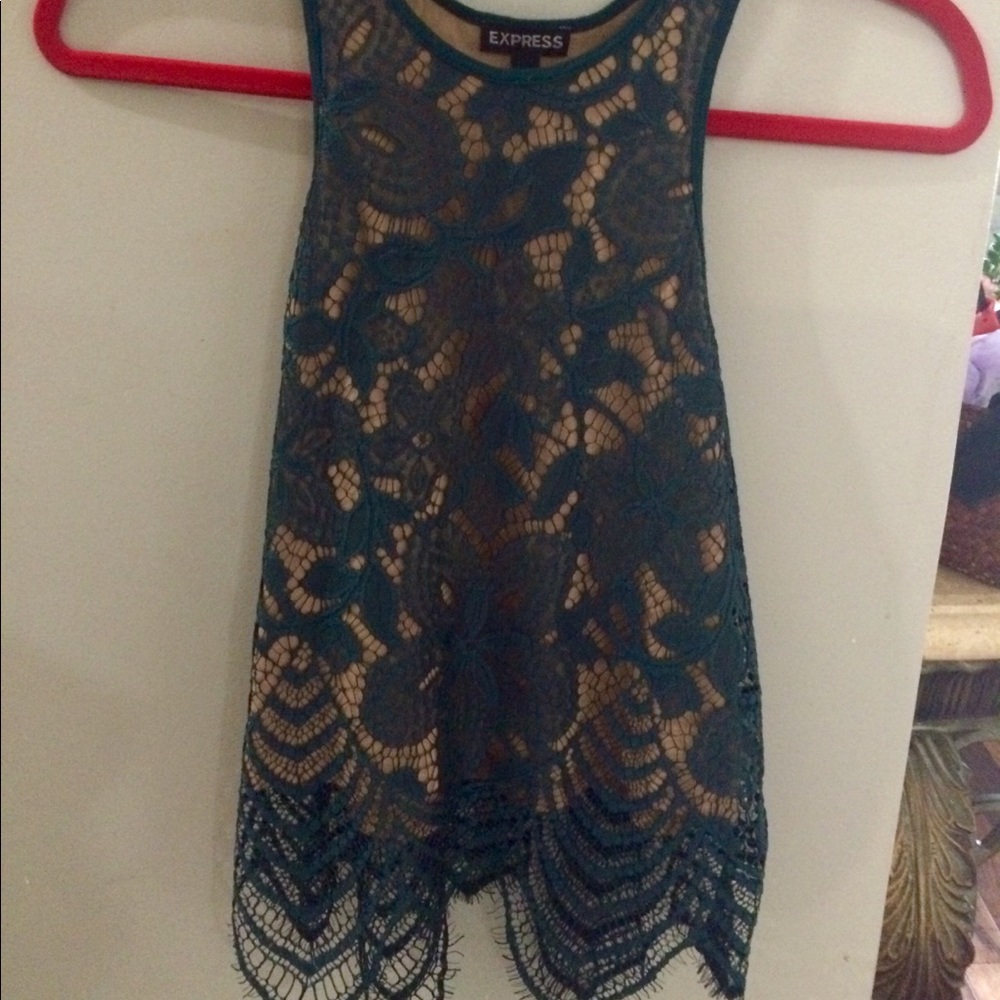 XS Express Emerald green Lace top